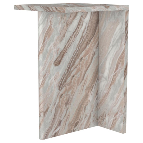 Bowdoin Gray Genuine Marble Accent Side Table from Coaster - Luna Furniture