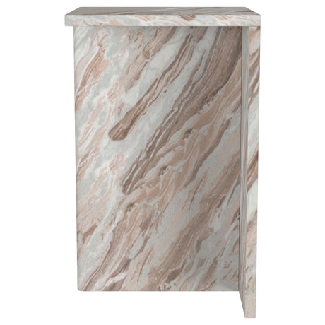 Bowdoin Gray Genuine Marble Accent Side Table from Coaster - Luna Furniture