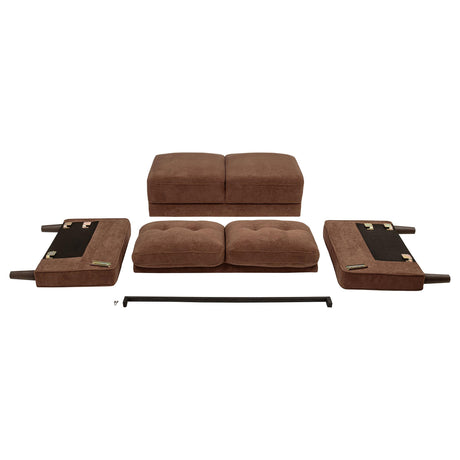 Bowen Rust 2-Piece Fabric Upholstered Track Arm Living Room Set from Coaster - Luna Furniture