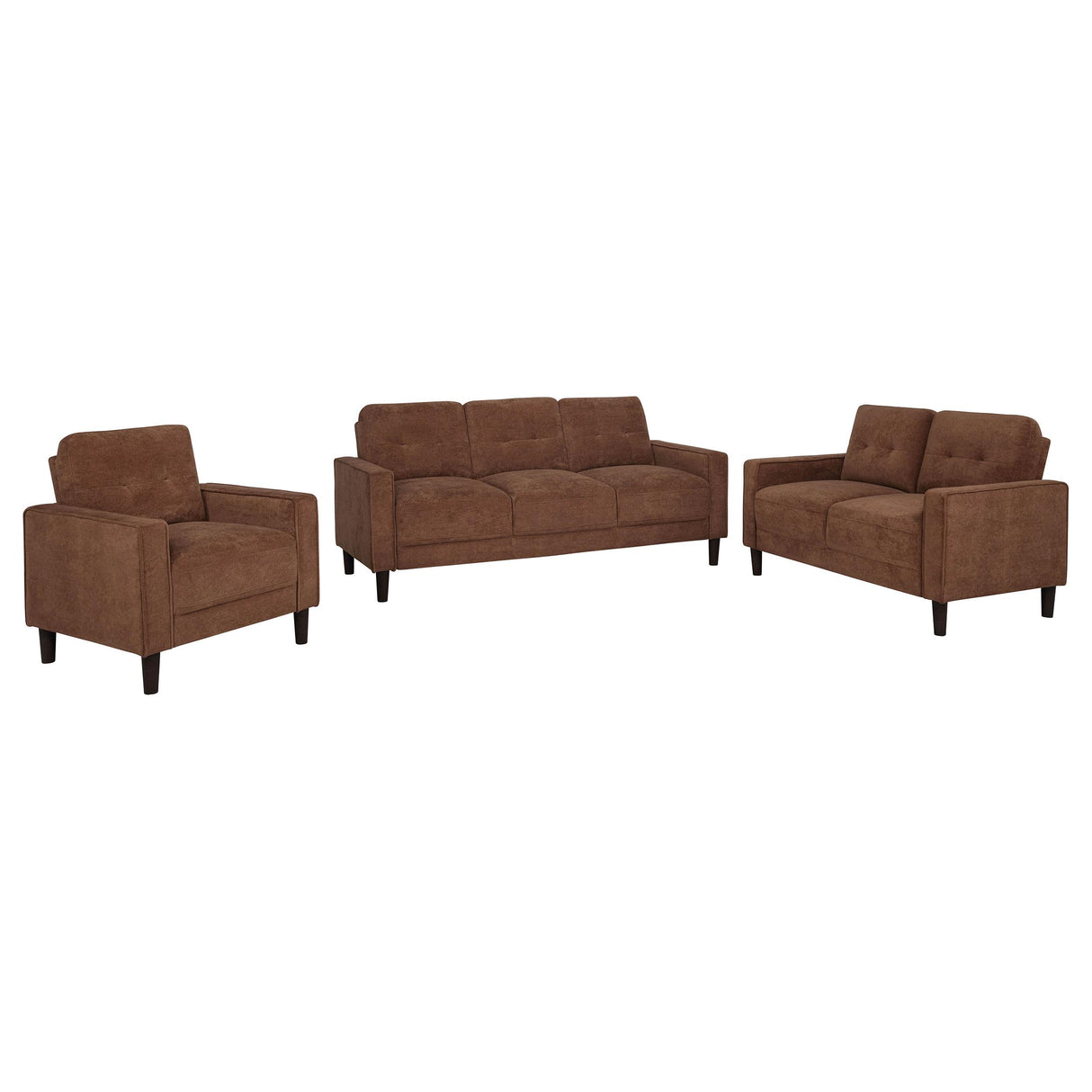 Bowen Rust 3-Piece Fabric Upholstered Track Arm Living Room Set from Coaster - Luna Furniture
