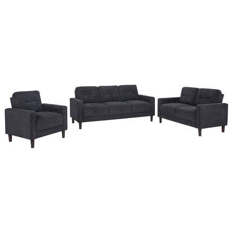 Bowen Gray 3-Piece Upholstered Track Arm Living Room Set from Coaster - Luna Furniture