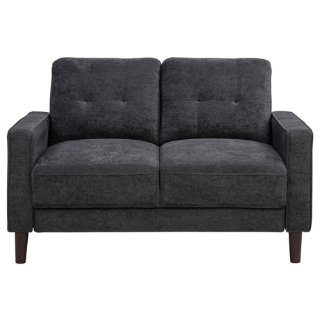 Bowen Gray Fabric Upholstered Track Arm Loveseat from Coaster - Luna Furniture