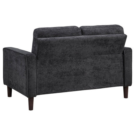 Bowen Gray Fabric Upholstered Track Arm Loveseat from Coaster - Luna Furniture