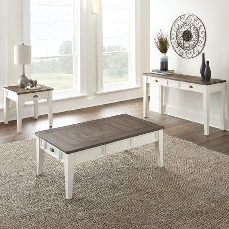 Cayla Cocktail Table, Dark Oak/White from Steve Silver - Luna Furniture