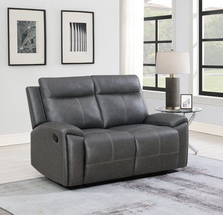 Gaston Gray Manual Reclining Loveseat from Steve Silver - Luna Furniture