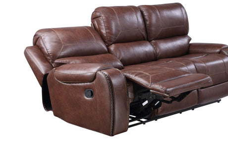 Keily Brown Reclining Sofa with Drop-Down Table from Steve Silver - Luna Furniture
