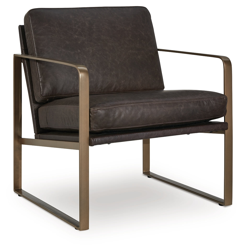 Bradett Dark Brown/Gold Finish Accent Chair from Ashley - Luna Furniture