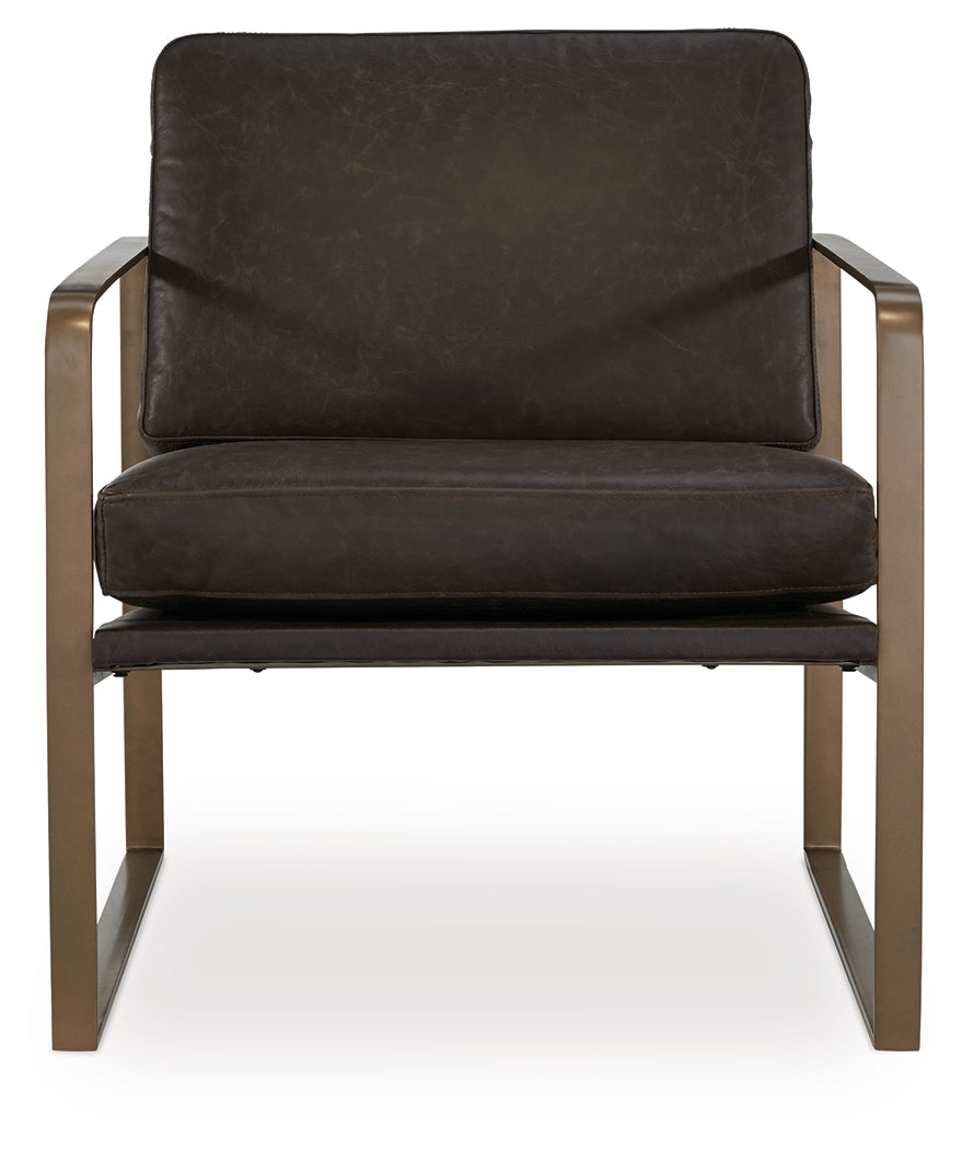 Bradett Dark Brown/Gold Finish Accent Chair from Ashley - Luna Furniture