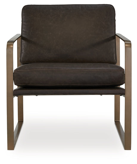 Bradett Dark Brown/Gold Finish Accent Chair from Ashley - Luna Furniture