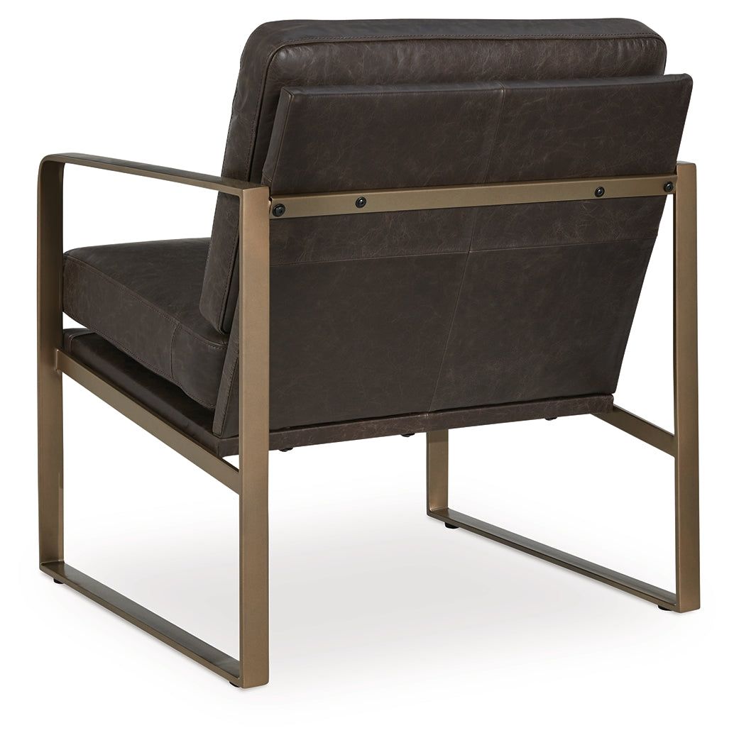 Bradett Dark Brown/Gold Finish Accent Chair from Ashley - Luna Furniture