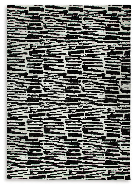 Bramshaw Black/Ivory Extra Large Rug from Ashley - Luna Furniture