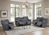 Bravo Gray 3-Piece Reclining Set from Happy Homes - Luna Furniture