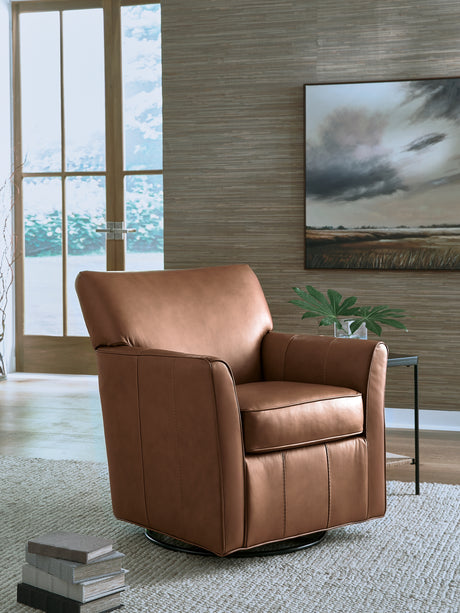 Braydunn Caramel Swivel Glider Accent Chair from Ashley - Luna Furniture