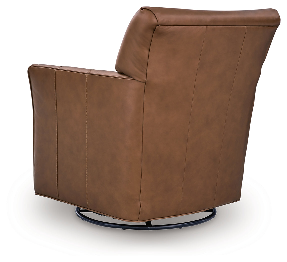 Braydunn Caramel Swivel Glider Accent Chair from Ashley - Luna Furniture