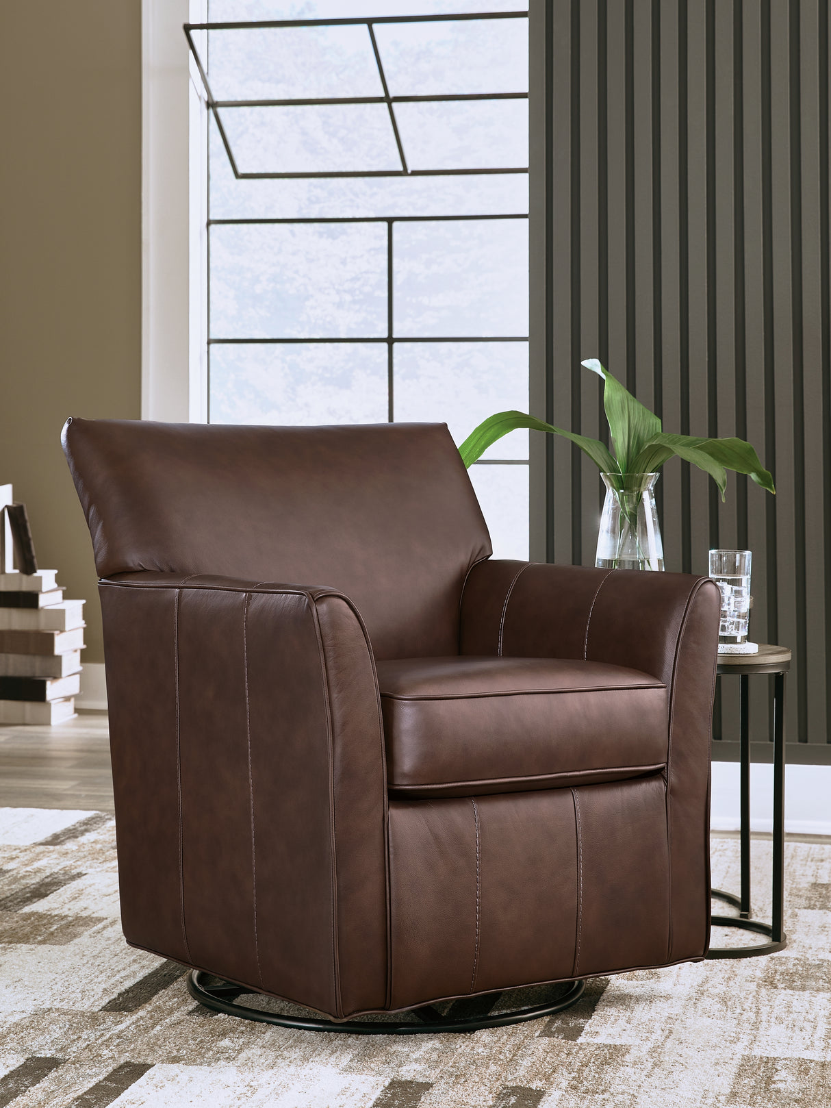 Braydunn Espresso Brown Swivel Glider Accent Chair from Ashley Furniture - Luna Furniture