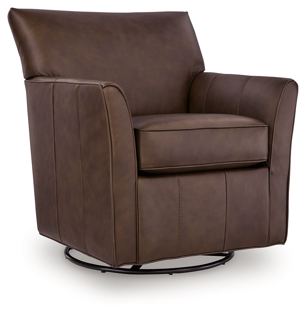 Braydunn Espresso Brown Swivel Glider Accent Chair from Ashley Furniture - Luna Furniture
