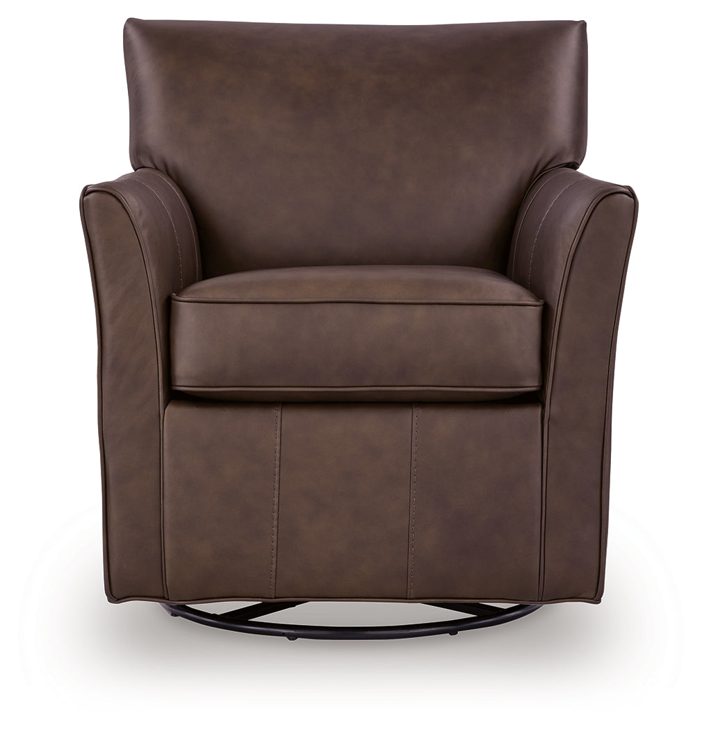Braydunn Espresso Brown Swivel Glider Accent Chair from Ashley Furniture - Luna Furniture
