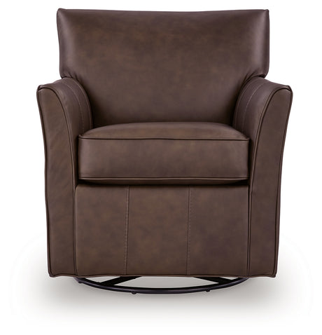 Braydunn Espresso Brown Swivel Glider Accent Chair from Ashley Furniture - Luna Furniture