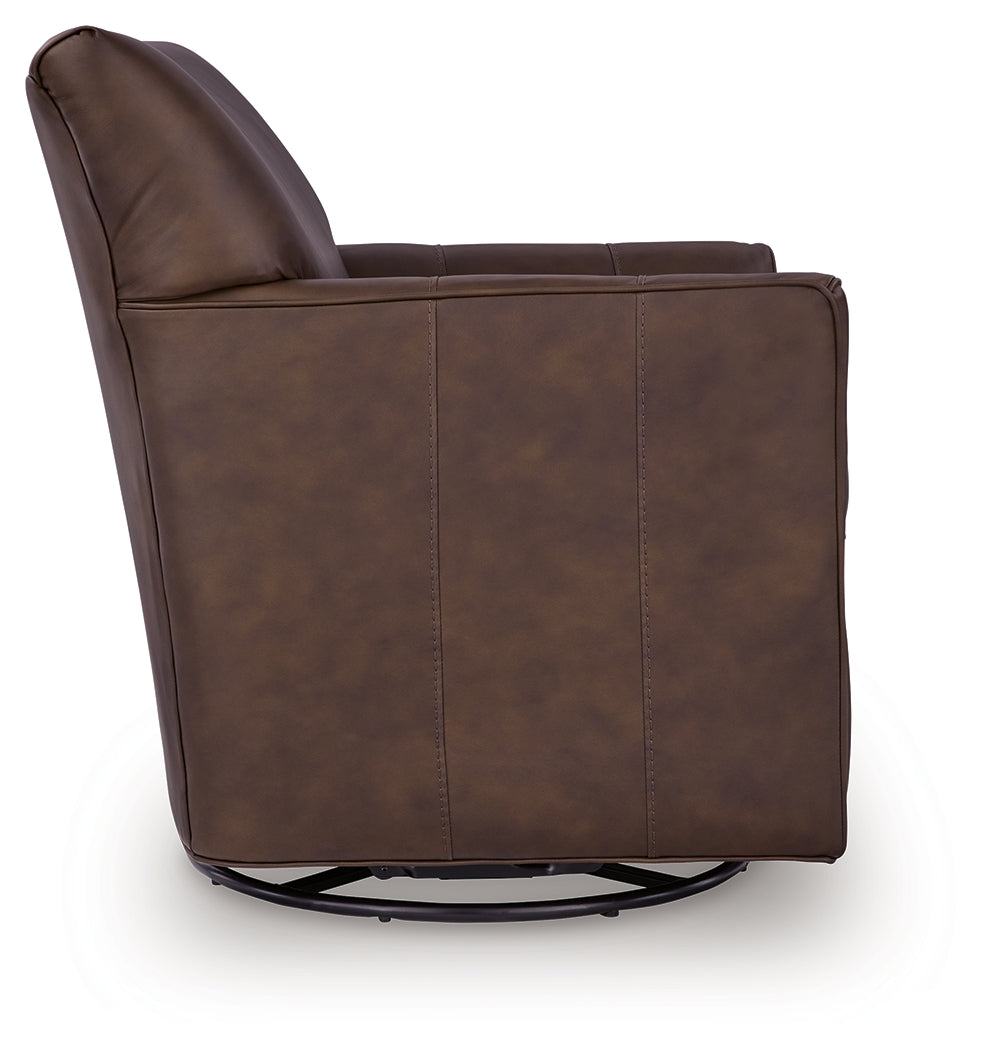 Braydunn Espresso Brown Swivel Glider Accent Chair from Ashley Furniture - Luna Furniture