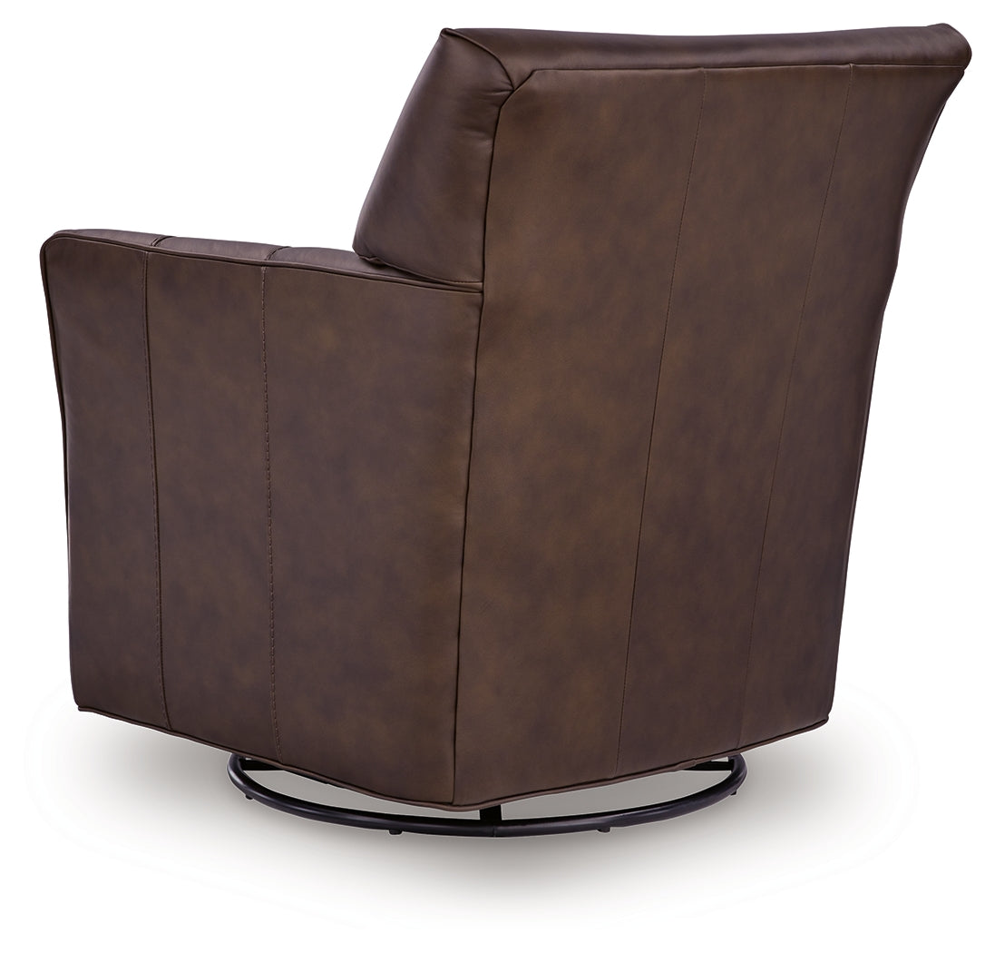 Braydunn Espresso Brown Swivel Glider Accent Chair from Ashley Furniture - Luna Furniture