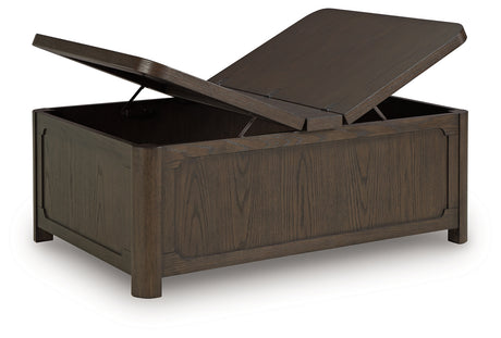 Breckington Dark Brown Coffee Table With Storage from Ashley - Luna Furniture