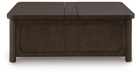 Breckington Dark Brown Coffee Table With Storage from Ashley - Luna Furniture