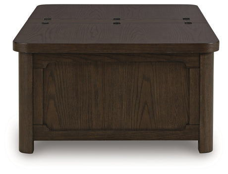 Breckington Dark Brown Coffee Table With Storage from Ashley - Luna Furniture