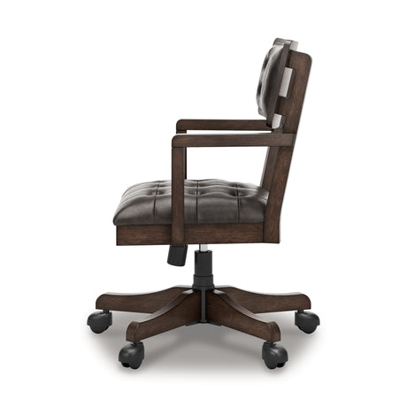 Breckington Dark Brown Home Office Desk Chair from Ashley - Luna Furniture