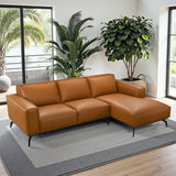 Brenham Cognac Vegan Leather LAF Chaise Sectional Sofa from Midinmod - Luna Furniture