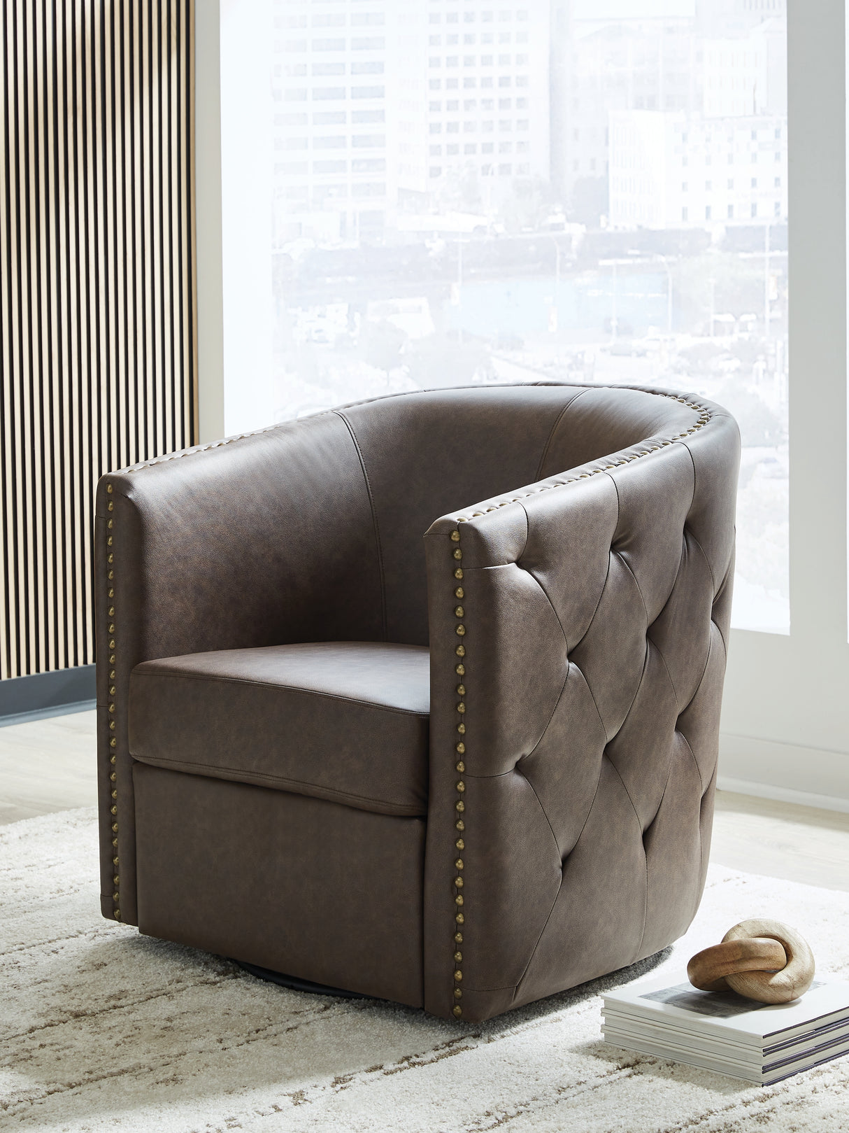 Brentlow Granite Swivel Accent Chair from Ashley - Luna Furniture