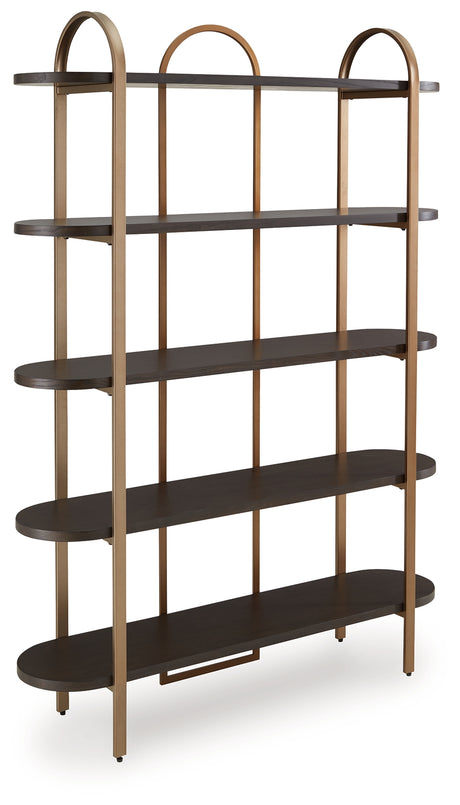 Brentmour Brown/Gold Finish Bookcase - A4000589