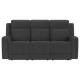 Brentwood Dark Charcoal 2-Piece Upholstered Motion Reclining Sofa Set from Coaster - Luna Furniture