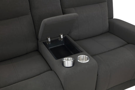 Brentwood Dark Charcoal 3-Piece Upholstered Motion Reclining Sofa Set from Coaster - Luna Furniture