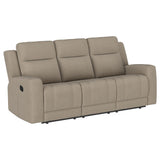 Brentwood Taupe Upholstered Motion Reclining Living Room Set from Coaster - Luna Furniture