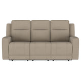 Brentwood Taupe Upholstered Motion Reclining Living Room Set from Coaster - Luna Furniture