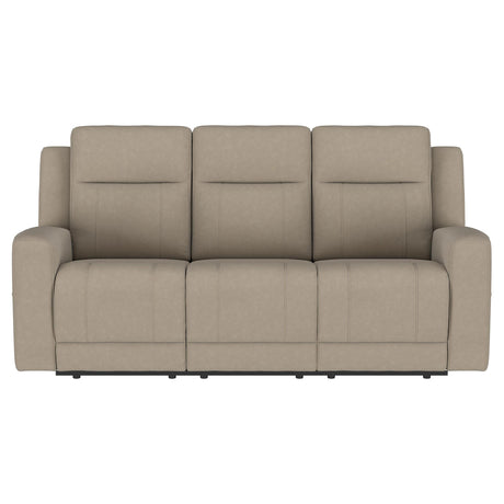 Brentwood Upholstered Motion Reclining Sofa Taupe - 610281