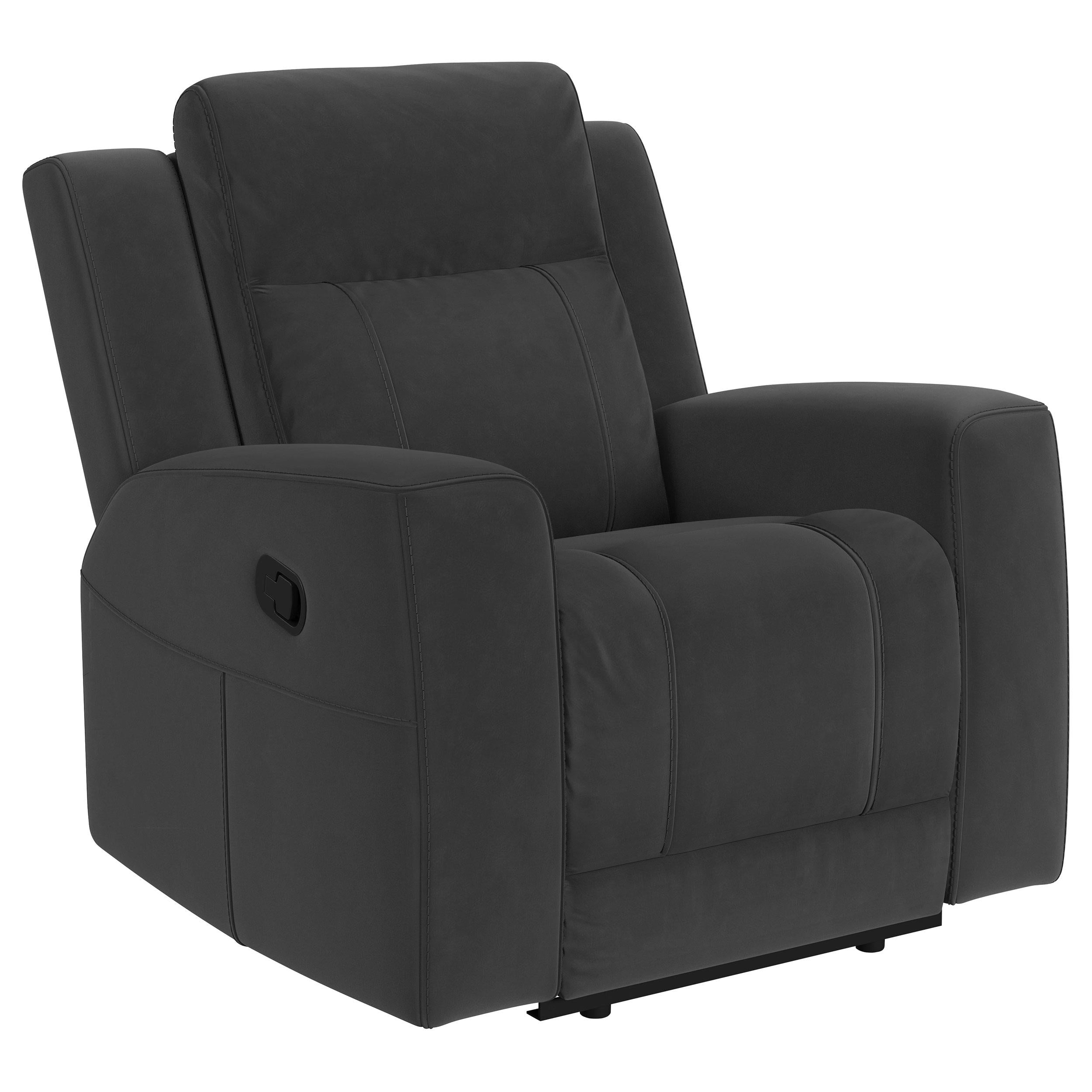 Brentwood Dark Charcoal Upholstered Recliner Chair – Luna Furniture