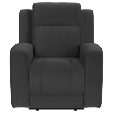 Brentwood Dark Charcoal Upholstered Recliner Chair from Coaster - Luna Furniture
