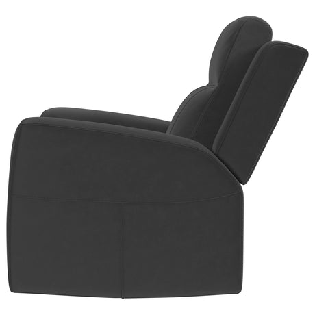 Brentwood Dark Charcoal Upholstered Recliner Chair from Coaster - Luna Furniture