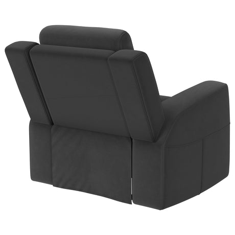 Brentwood Dark Charcoal Upholstered Recliner Chair from Coaster - Luna Furniture