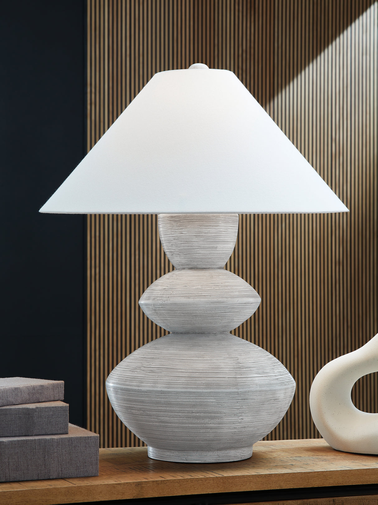Brickdon Distressed White Table Lamp from Ashley - Luna Furniture