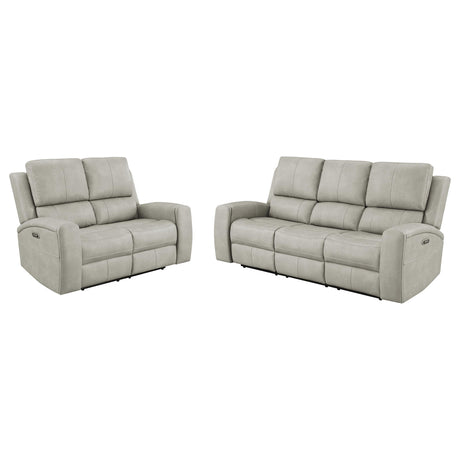Brickston Gray 2-Piece Triple Power Reclining Living Room Set from Coaster - Luna Furniture