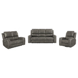 Brickston Charcoal 3-Piece Triple Power Reclining Living Room Set from Coaster - Luna Furniture