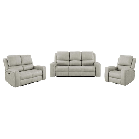 Brickston Gray 3-Piece Triple Power Reclining Living Room Set from Coaster - Luna Furniture