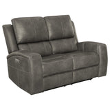 Brickston Charcoal Triple Power Reclining Loveseat from Coaster - Luna Furniture