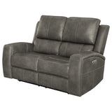Brickston Charcoal Triple Power Reclining Loveseat from Coaster - Luna Furniture