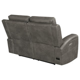 Brickston Charcoal Triple Power Reclining Loveseat from Coaster - Luna Furniture