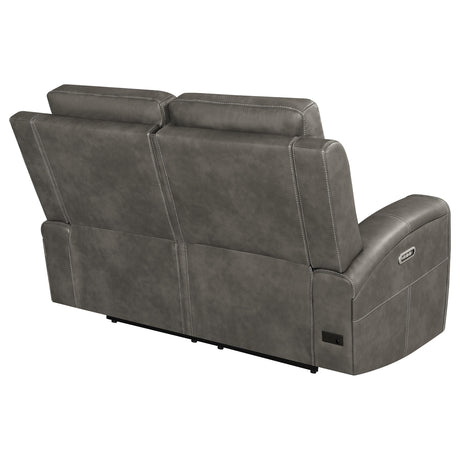 Brickston Charcoal Triple Power Reclining Loveseat from Coaster - Luna Furniture