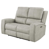 Brickston Gray Triple Power Reclining Loveseat from Coaster - Luna Furniture