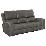 Brickston Charcoal Triple Power Reclining Sofa from Coaster - Luna Furniture